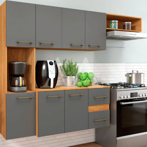 COZINHA FELLICCI COMPACTA MILA C/ BALCAO CINAMOMO/GRAFITE COZINHA FELLICCI COMPACTA MILA C/ BALCAO CINAMOMO/GRAFITE