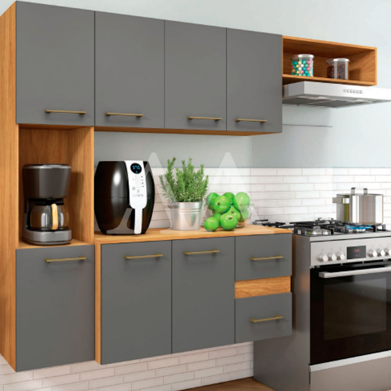 COZINHA FELLICCI COMPACTA MILA C/ BALCAO CINAMOMO/GRAFITE COZINHA FELLICCI COMPACTA MILA C/ BALCAO CINAMOMO/GRAFITE