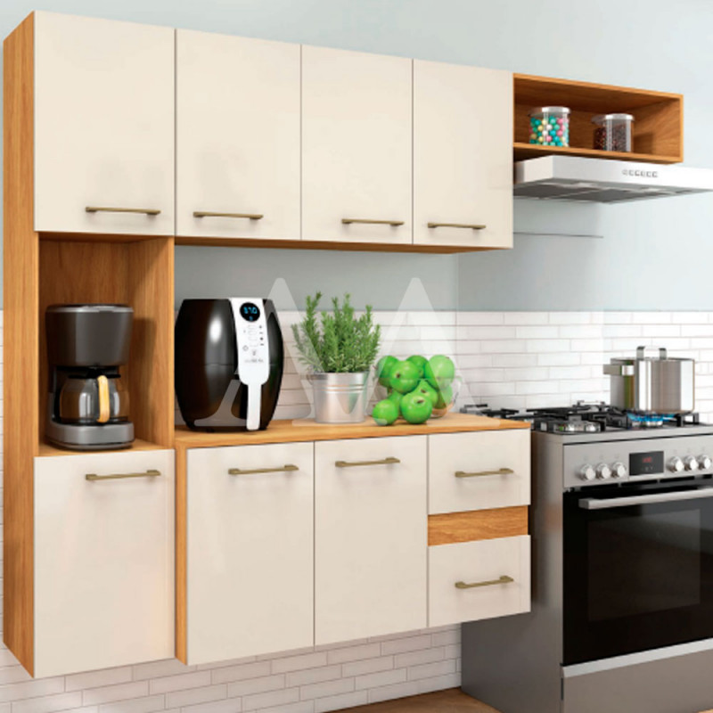 COZINHA FELLICCI COMPACTA MILA C/ BALCAO CINAMOMO/OFF WHITE COZINHA FELLICCI COMPACTA MILA C/ BALCAO CINAMOMO/OFF WHITE