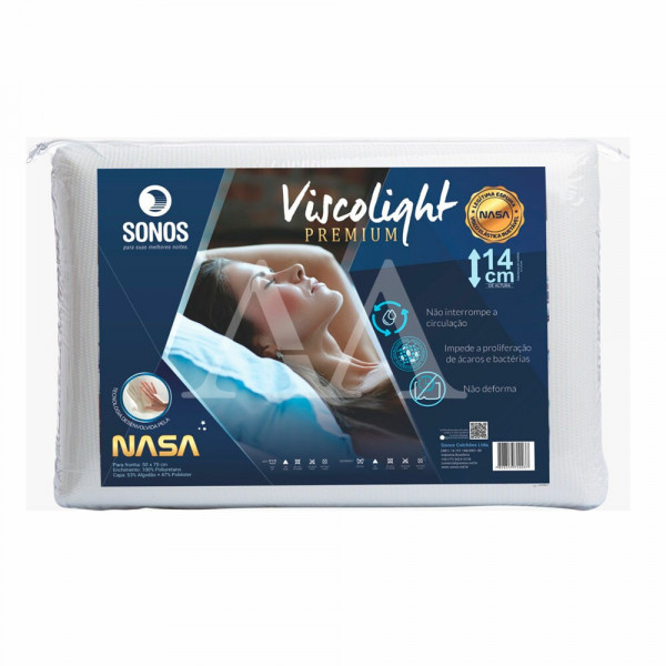 TRAVESSEIRO SONOS VISCOLIGHT PREMIUM 14CM TRAVESSEIRO SONOS VISCOLIGHT PREMIUM 14CM