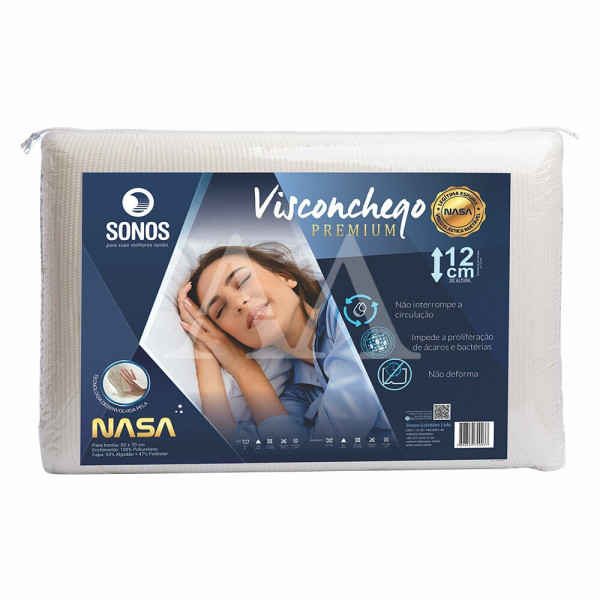 TRAVESSEIRO SONOS VISCONCHEGO PREMIUM 12CM TRAVESSEIRO SONOS VISCONCHEGO PREMIUM 12CM
