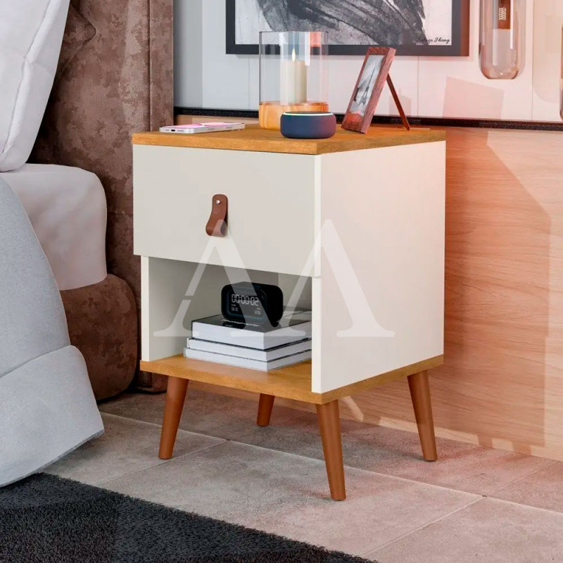 MESA DE CABECEIRA 1G JA LARISSA OFF WHITE/NATURE