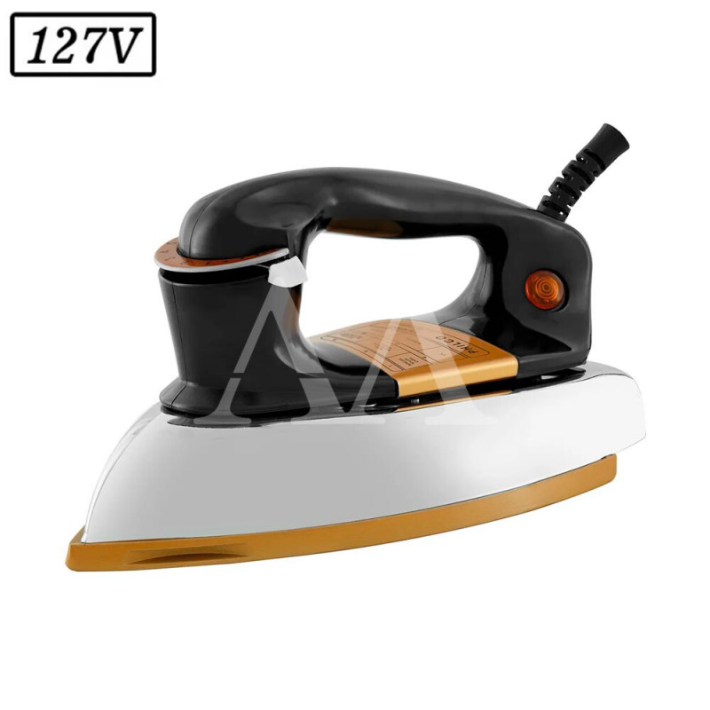 FERRO DE PASSAR PHILCO PFE01P SECO 127V PRETO/DOURADO FERRO DE PASSAR PHILCO PFE01P SECO 127V PRETO/DOURADO