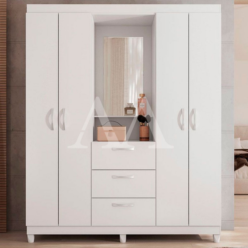 ROUPEIRO 4P ABRIR 3G CAEMMUN CLAPTON 1.5 C/ ESPELHO BRANCO PERFECT ROUPEIRO 4P ABRIR 3G CAEMMUN CLAPTON 1.5 C/ ESPELHO BRANCO PERFECT