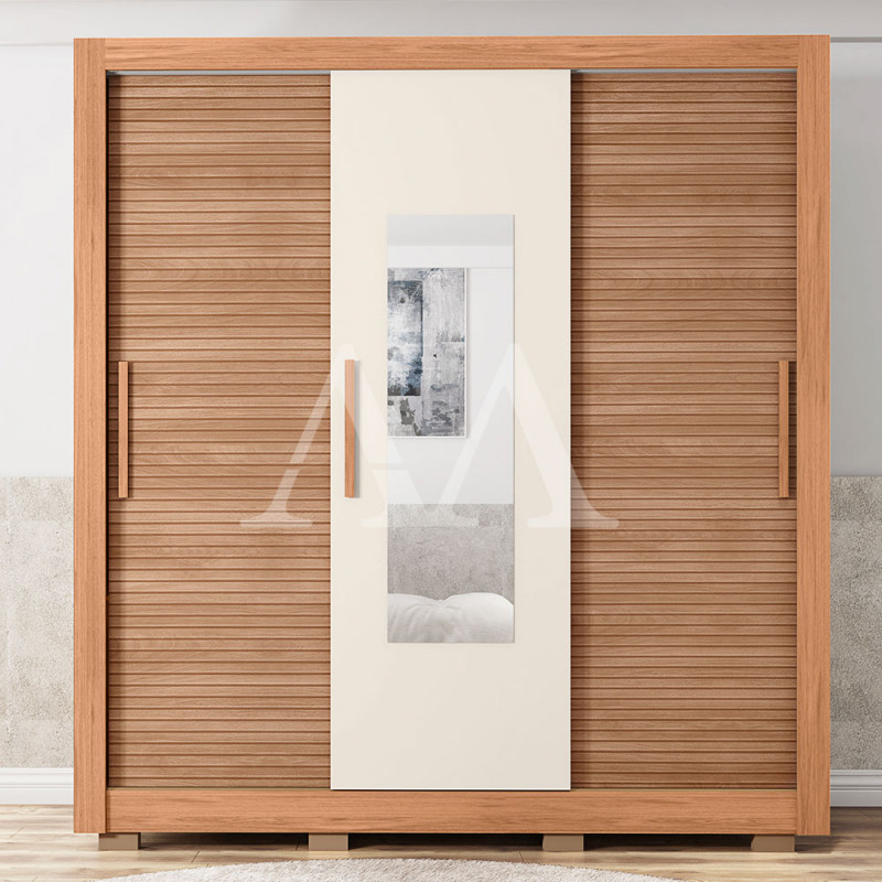 ROUPEIRO 3P CORRER 2G CAEMMUN CHILE 1.9 LUX C/ ESPELHO FREIJO / OFF WHITE ROUPEIRO 3P CORRER 2G CAEMMUN CHILE 1.9 LUX C/ ESPELHO FREIJO / OFF WHITE