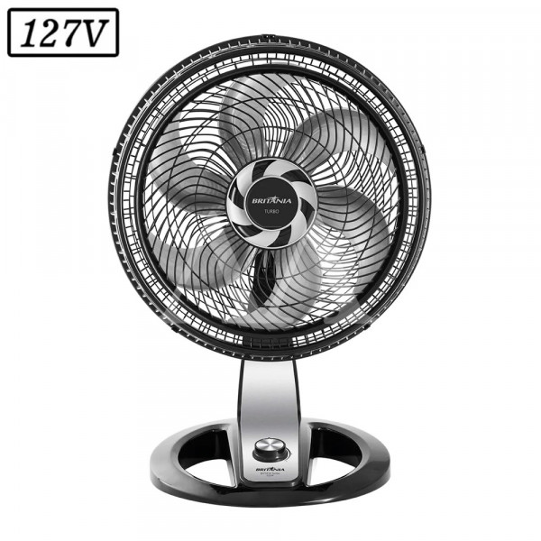 VENTILADOR BRITANIA BVT410 TURBO 47CM 6 PAS 3 VEL 127V PRETO