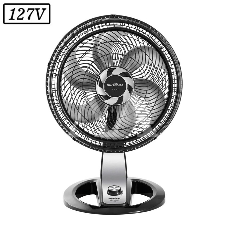 VENTILADOR BRITANIA BVT410 TURBO 47CM 6 PAS 3 VEL 127V PRETO VENTILADOR BRITANIA BVT410 TURBO 47CM 6 PAS 3 VEL 127V PRETO