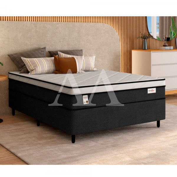 CJ BASE BOX/COLCHAO 138X188X72 PLUMATEX SMARTFLEX BLACK MOLAS ENSACADAS