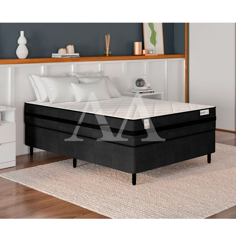 CJ BASE BOX/COLCHAO 138X188X67 PLUMATEX SMARTILHEUS BLACK MOLAS ENSACADAS CJ BASE BOX/COLCHAO 138X188X67 PLUMATEX SMARTILHEUS BLACK MOLAS ENSACADAS