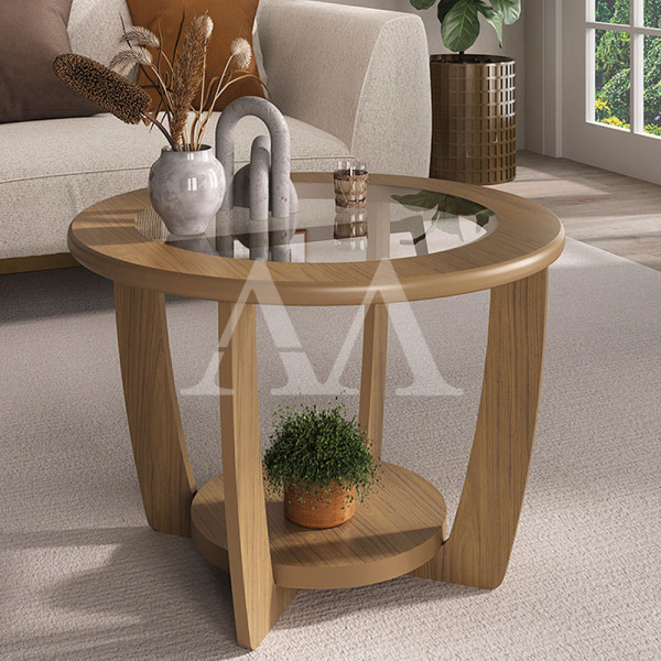 MESA CENTRO ARTELY CURVE CARVALHO MESA CENTRO ARTELY CURVE CARVALHO