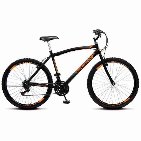 BICICLETA COLLI CAZELLE CB 500 ARO 26 C/MARCHA PRETO FOSCO/LARANJA NEON BICICLETA COLLI CAZELLE CB 500 ARO 26 C/MARCHA PRETO FOSCO/LARANJA NEON