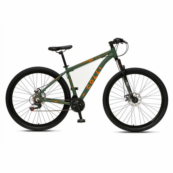 BICICLETA COLLI COLLINA ARO 29 C/MARCHA VERDE MILITAR C/LARANJA