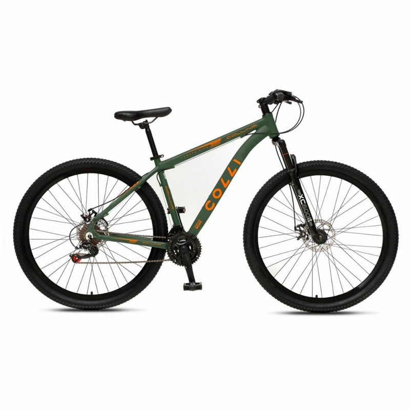BICICLETA COLLI COLLINA ARO 29 C/MARCHA VERDE MILITAR C/LARANJA