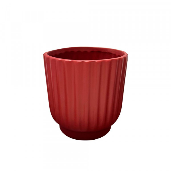 CACHEPOT CERAMICA ROMA PEQUENO 16CM CARMIM