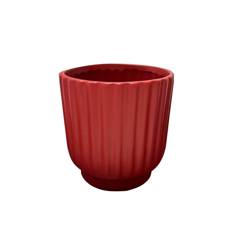 CACHEPOT CERAMICA ROMA PEQUENO 16CM CARMIM CACHEPOT CERAMICA ROMA PEQUENO 16CM CARMIM