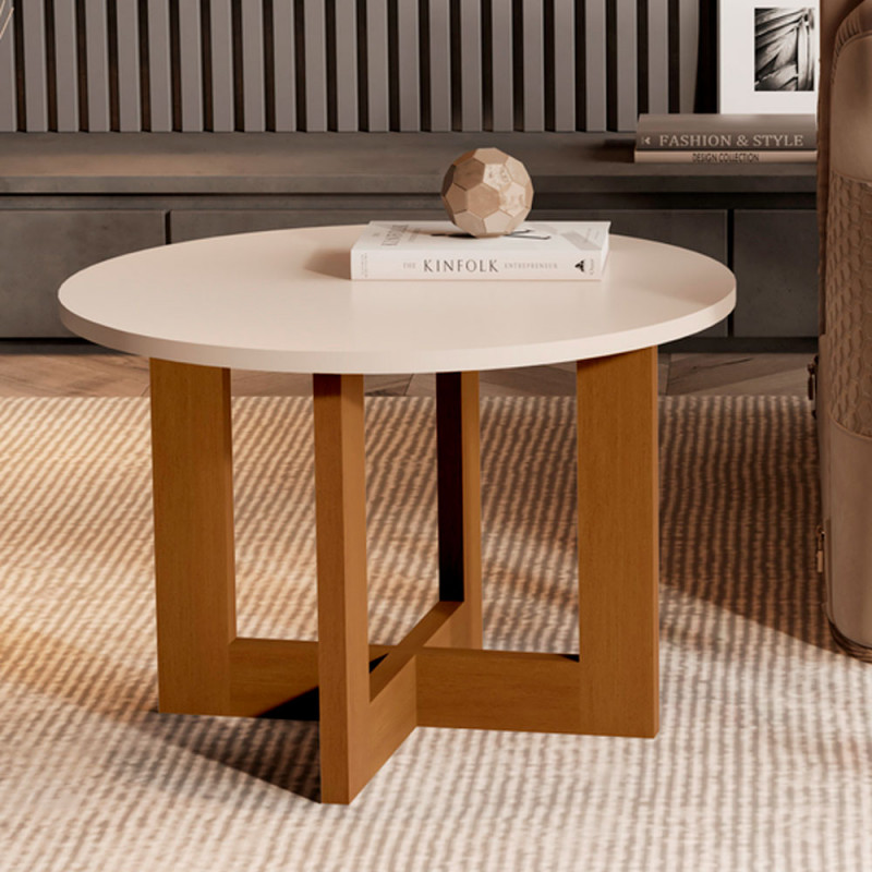 MESA CENTRO JB BECHARA 8001 LUXO OFF WHITE/NATURE MESA CENTRO JB BECHARA 8001 LUXO OFF WHITE/NATURE