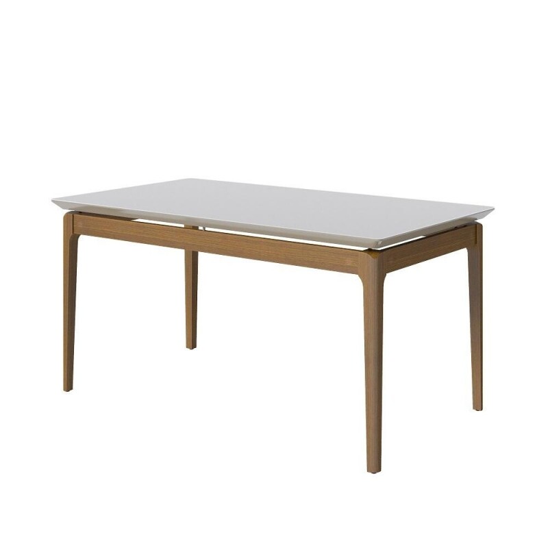 MESA IMCAL WIND 1.6 C/ VIDRO RETANGULAR OFF WHITE / CINAMOMO MESA IMCAL WIND 1.6 C/ VIDRO RETANGULAR OFF WHITE / CINAMOMO