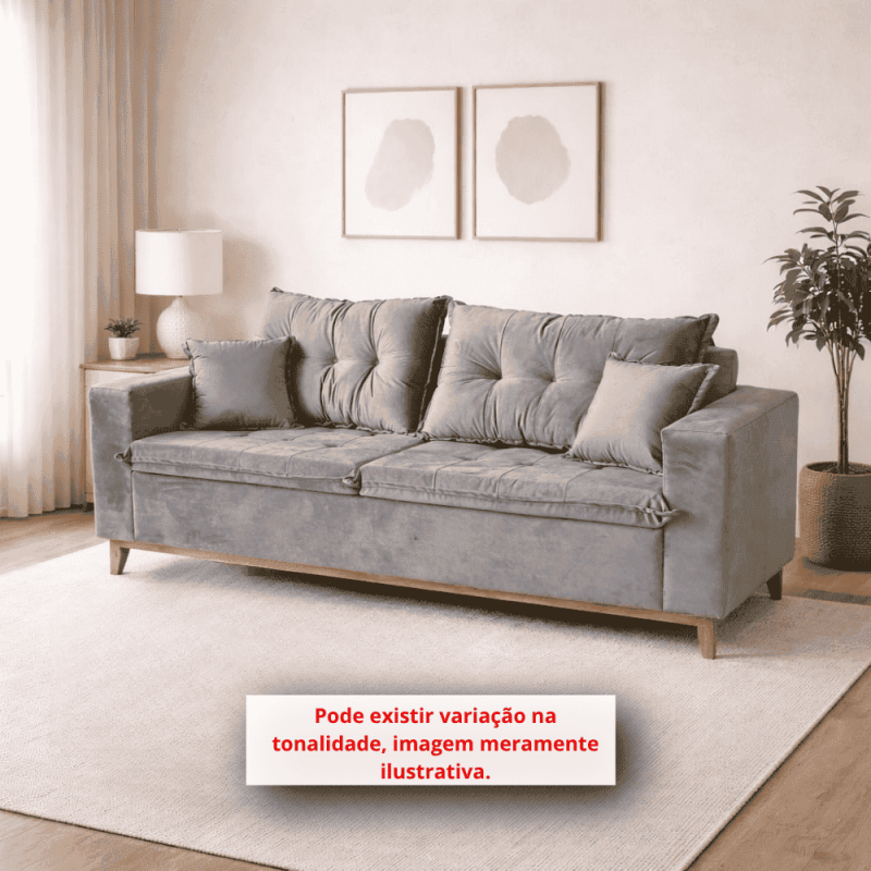 ESTOFADO RG EGITO 1.90 C/PILLOW CINZA INCA 10