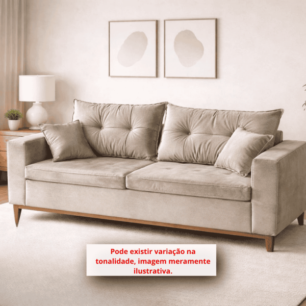 ESTOFADO RG EGITO 1.90 C/PILLOW BEGE ESCURO INCA 16