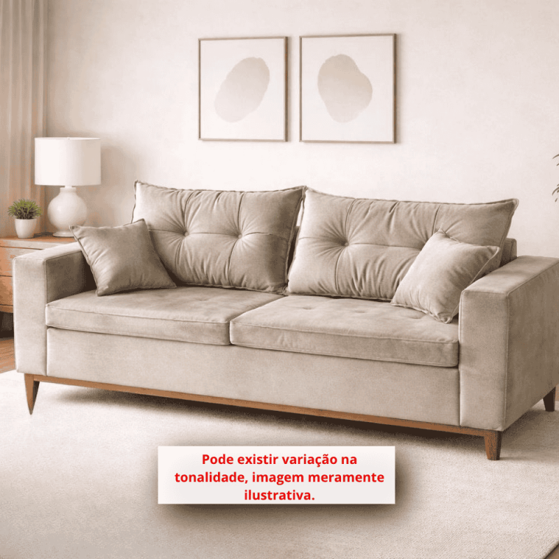 ESTOFADO RG EGITO 1.90 C/PILLOW BEGE ESCURO INCA 16