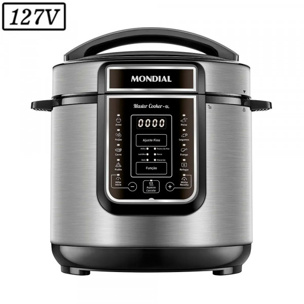 PANELA DE PRESSAO ELETRICA MONDIAL PE-60-6L-I DIGITAL MASTER COOKER 6L 1000W 127V PRETO/INOX PANELA DE PRESSAO ELETRICA MONDIAL PE-60-6L-I DIGITAL MASTER COOKER 6L 1000W 127V PRETO/INOX