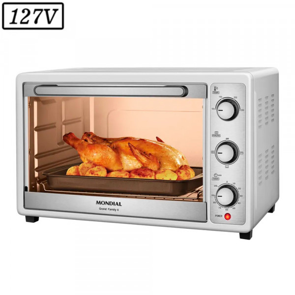 FORNO ELETRICO MONDIAL FRN-52-W GRAND FAMILY II 52L 1800W 127V BRANCO/INOX