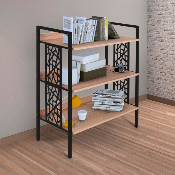 ESTANTE CIPLAFE BETA 3 PRATELEIRAS PRETO FOSCO/CARVALHO MONTREAL ESTANTE CIPLAFE BETA 3 PRATELEIRAS PRETO FOSCO/CARVALHO MONTREAL