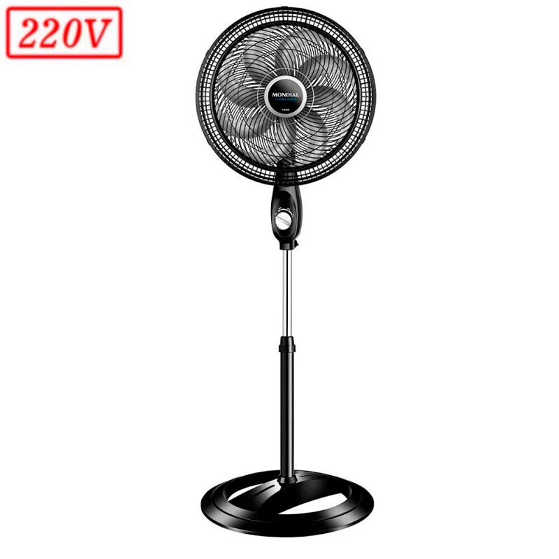 VENTILADOR MONDIAL VTX-40C-8P TURBO COLUNA 40CM 8 PAS 3 VEL 220V PRETO