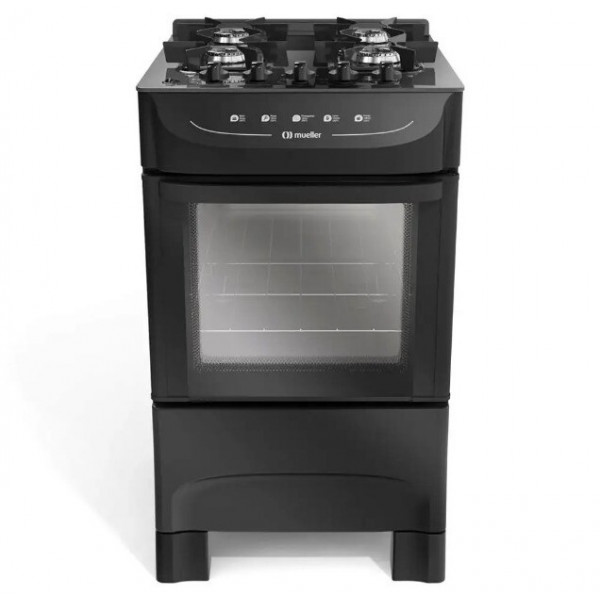 FOGAO 4B MUELLER MFV4BB MESA VIDRO PRETO FOGAO 4B MUELLER MFV4BB MESA VIDRO PRETO