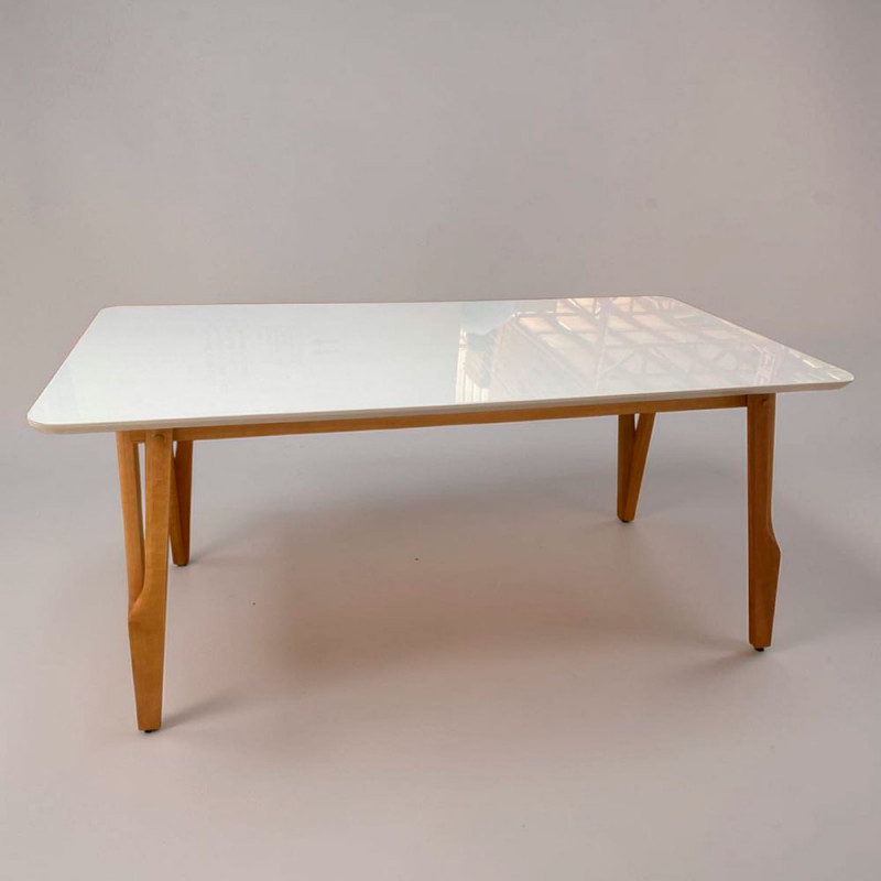 MESA ART ASSENTOS SIENA RETANGULAR 180X90 C/VDO MEL/OFF WHITE