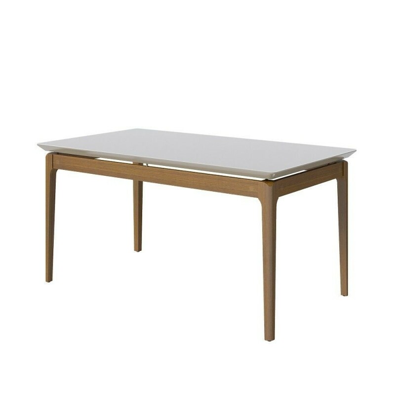 MESA IMCAL WIND 2.2 C/ VIDRO RETANGULAR OFF WHITE/CINAMOMO MESA IMCAL WIND 2.2 C/ VIDRO RETANGULAR OFF WHITE/CINAMOMO