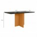CJ MESA 6C POLIMAN HELO RETANGULAR 160X80 C/VIDRO CAD LUARA FREIJO/PRETO/GRISS